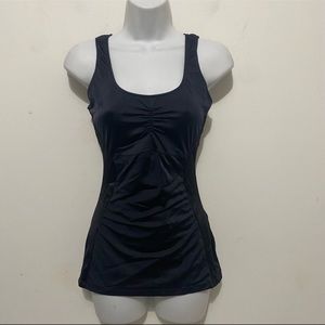 SPANX Assets Black Ruched Tank Size XL